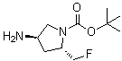 structure of CAS# 1207853-03-9, (2S,4R)-4-Amino-2-(fluoromethyl)-1-pyrrolidinecarboxylic acid 1,1-dimethylethyl ester