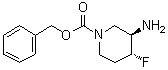 结构式 CAS# 1207853-15-3, (3R,4R)-rel-3-氨基-4-氟-1-哌啶羧酸苄酯