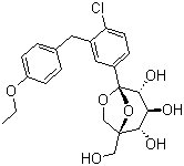 structure of CAS# 1210344-57-2, Ertugliflozin;PF 04971729-00; 1,6-Anhydro-1-C-[4-chloro-3-[(4-ethoxyphenyl)methyl]phenyl]-5-C-(hydroxymethyl)-beta-L-idopyranose