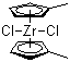 structure of CAS# 12109-71-6, Bis(methylcyclopentadienyl)zirconium dichloride;Bis(methylcyclopentadienyl)zirconium(IV) dichloride