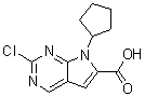 2-Chloro-7-cyclopentyl-7H-pyrrolo[2,3-d]pyrimidine-6-carboxylic acid molecular structure (CAS 1211443-58-1)