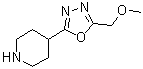 结构式 CAS# 1211528-77-6, 4-[5-(甲氧基甲基)-1,3,4-恶二唑-2-基]哌啶