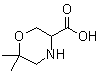 6,6-Dimethyl-3-morpholinecarboxylic acid molecular structure (CAS 1214213-50-9)