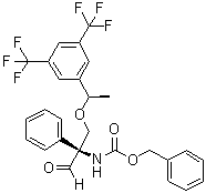 [3,5-Bis(trifluoromethyl)phenyl]ethoxy]-1-formyl-1-phenylethyl]carbamic acid phenylmethyl ester molecular structure (CAS 1214741-16-8)