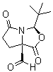 structure of CAS# 1214741-19-1, (3R,7aR)-3-(1,1-Dimethylethyl)dihydro-1,5-dioxo-1H,3H-pyrrolo[1,2-c]oxazole-7a(5H)-carboxaldehyde