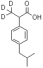 structure of CAS# 121662-14-4, alpha-(Methyl-d<sub>3</sub>)-4-(2-methylpropyl)benzeneacetic acid