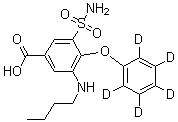 Bumetanide-d<sub>5</sub> molecular structure (CAS 1216739-35-3)
