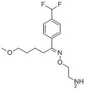 structure of CAS# 1217214-94-2, Desfluoro Fluvoxamine;2-[(E)-[1-[4-(difluoromethyl)phenyl]-5-methoxypentylidene]amino]oxyethanamine
