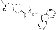 structure of CAS# 1217650-00-4, trans-4-[[(9H-Fluoren-9-ylmethoxy)carbonyl]amino]cyclohexaneacetic acid