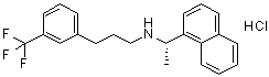 structure of CAS# 1217809-88-5, (S)-Cinacalcet hydrochloride;(alphaS)-alpha-Methyl-N-[3-[3-(trifluoromethyl)phenyl]propyl]-1-naphthalenemethanamine hydrochloride (1:1)
