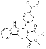 structure of CAS# 1219810-16-8, (1S,3R)-2-(2-Chloroacetyl)-2,3,4,9-tetrahydro-1-[4-(methoxycarbonyl)phenyl]-1H-pyrido[3,4-b]indole-3-carboxylic acid methyl ester;1S,3R-RSL 3