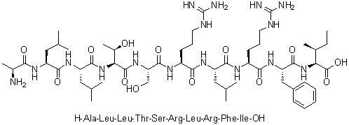 L-Alanyl-L-leucyl-L-leucyl-L-threonyl-L-seryl-L-arginyl-L-leucyl-L-arginyl-L-phenylalanyl-L-isoleucine molecular structure (CAS 1220853-38-2)