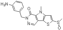 6-[(3-Aminophenyl)methyl]-4,6-dihydro-4-methyl-2-(methylsulfinyl)-5H-thieno[2',3':4,5]pyrrolo[2,3-d]pyridazin-5-one molecular structure (CAS 1221186-53-3)