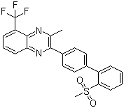 3-Methyl-2-[2'-(methylsulfonyl)biphenyl-4-yl]-5-(trifluoromethyl)quinoxaline molecular structure (CAS 1221265-39-9)
