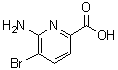 结构式 CAS# 1221629-04-4, 6-氨基-5-溴-2-吡啶羧酸