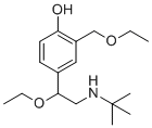 structure of CAS# 1221726-71-1, Salbutamol Diethyl Ether;4-(2-(Tert-butylamino)-1-ethoxyethyl)-2-(ethoxymethyl)phenol