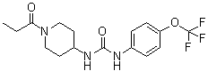 结构式 CAS# 1222780-33-7, N-[1-(1-氧代丙基)-4-哌啶基]-N'-[4-(三氟甲氧基)苯基]脲