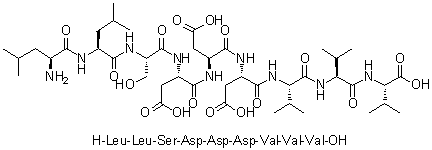 L-Leucyl-L-leucyl-L-seryl-L-alpha-aspartyl-L-alpha-aspartyl-L-alpha-aspartyl-L-valyl-L-valyl-L-valine molecular structure (CAS 1224322-83-1)