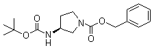 (S)-3-[[(tert-Butoxyl)carbonyl]amino]-1-pyrrolidinecarboxylic acid phenylmethyl ester molecular structure (CAS 122536-74-7)