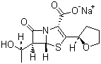 structure of CAS# 122547-49-3, Faropenem sodium;(5R-(3(R*),5-alpha,6-alpha(R*)))-6-(1-Hydroxyethyl)-7-oxo-3- (tetrahydro-2-furanyl)-4-thia-1-azabicyclo(3.2.0) hept-2-ene-2-carboxylic acid monosodium salt