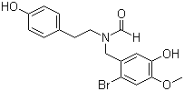 N-[(2-Bromo-5-hydroxy-4-methoxyphenyl)methyl]-N-[2-(4-hydroxyphenyl)ethyl]formamide molecular structure (CAS 122584-18-3)