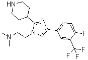 4-[4-Fluoro-3-(trifluoromethyl)phenyl]-N,N-dimethyl-2-(4-piperidinyl)-1H-imidazole-1-ethanamine molecular structure (CAS 1226950-80-6)