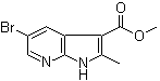 5-Bromo-2-methyl-1H-pyrrolo[2,3-b]pyridine-3-carboxylic acid methyl ester molecular structure (CAS 1228551-75-4)