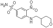 3-Nitro-4-[[(tetrahydropyran-4-yl)methyl]amino]benzenesulfonamide molecular structure (CAS 1228779-96-1)