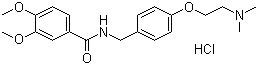 structure of CAS# 122892-31-3, Itopride hydrochloride;N-[[4-(2-dimethylaminoethoxy)phenyl]methyl]-3,4-dimethoxy-benzamide hydrochloride