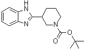 结构式 CAS# 1229000-10-5, 3-(苯并咪唑-2-基)哌啶-1-羧酸叔丁酯
