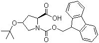 structure of CAS# 122996-47-8, Fmoc-4-tert-butoxy-L-proline;N-(9-Fluorenylmethyloxycarbonyl)-4-tert-butoxy-L-proline; Fmoc-Hyp(tBu)-OH