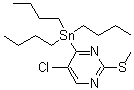 structure of CAS# 123061-47-2, 5-Chloro-2-(methylthio)-4-(tributylstannyl)pyrimidine