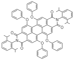 N,N'-Bis(2,6-diisopropylphenyl)-1,6,7,12-tetraphenoxyperylene-3,4:9,10-tetracarboxdiimide molecular structure (CAS 123174-58-3)