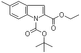 structure of CAS# 1233086-44-6, 5-Methyl-1H-indole-1,2-dicarboxylic acid 1-(1,1-dimethylethyl) 2-ethyl ester