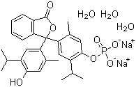 Thymolphthalein monophosphoric acid disodium salt trihydrate molecular structure (CAS 123359-43-3)