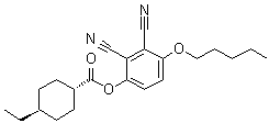 trans-4-Ethylcyclohexanecarboxylic acid 2,3-dicyano-4-(pentyloxy)phenyl ester molecular structure (CAS 1234032-17-7)