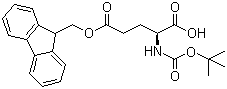 结构式 CAS# 123417-18-5, N-叔丁氧羰基-L-谷氨酸 5-芴甲基酯