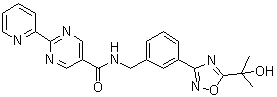 N-[[3-[5-(1-Hydroxy-1-methylethyl)-1,2,4-oxadiazol-3-yl]phenyl]methyl]-2-(2-pyridinyl)-5-pyrimidinecarboxamide molecular structure (CAS 1234708-04-3)