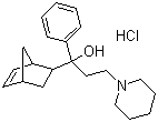 structure of CAS# 1235-82-1, Biperiden hydrochloride;1-(5-Bicyclo[2.2.1]hept-2-enyl)-1-phenyl-3-(1-piperidinyl)propan-1-ol hydrochloride