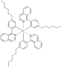 Tris[5-hexyl-2-(1-isoquinolinyl)phenyl]iridium molecular structure (CAS 1240249-29-9)