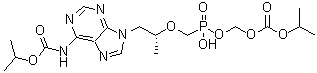 (8R)-5-hydroxy-8-methyl-9-[6-[[(1-methylethoxy)carbonyl]amino]-9H-purin-9-yl]-2,4,7-Trioxa-5-phosphanonanoic acid 1-methylethyl ester 5-oxide molecular structure (CAS 1244022-56-7)