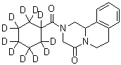 structure of CAS# 1246343-36-1, Praziquantel-d<sub>11</sub>;2-(Cyclohexyl-1,2,2,3,3,4,4,5,5,6,6-d<sub>11</sub>-carbonyl)-1,2,3,6,7,11b-hexahydro-4H-pyrazino[2,1-a]isoquinolin-4-one