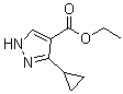 结构式 CAS# 1246471-38-4, 3-环丙基-1H-吡唑-4-羧酸乙酯