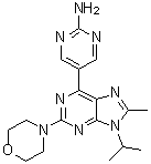 5-[8-Methyl-9-(1-methylethyl)-2-(4-morpholinyl)-9H-purin-6-yl]-2-pyrimidinamine molecular structure (CAS 1246560-33-7)