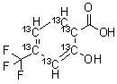 脱乙酰基三氟柳-<sup>13</sup>C<sub>6</sub>分子结构 (CAS 1246817-12-8)