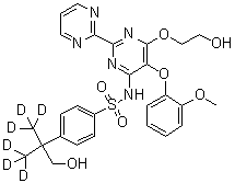 4-[1,1,1,3,3,3-Hexadeuterio-2-(hydroxymethyl)propan-2-yl]-N-[6-(2-hydroxyethoxy)-5-(2-methoxyphenoxy)-2-pyrimidin-2-ylpyrimidin-4-yl]benzenesulfonamide molecular structure (CAS 1246817-57-1)