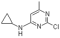 structure of CAS# 1250038-98-2, 2-Chloro-N-cyclopropyl-6-methyl-4-pyrimidinamine