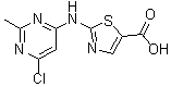 2-[(6-Chloro-2-methyl-4-pyrimidinyl)amino]-5-thiazolecarboxylic acid molecular structure (CAS 1251716-89-8)