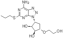 (1S,2S,3R,5S)-3-[7-Amino-5-(propylthio)-3H-1,2,3-triazolo[4,5-d]pyrimidin-3-yl]-5-(2-hydroxyethoxy)-1,2-cyclopentanediol molecular structure (CAS 1251765-07-7)