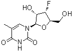 1-(3-Deoxy-3-fluoro-beta-D-ribofuranosyl)thymine molecular structure (CAS 125217-37-0)